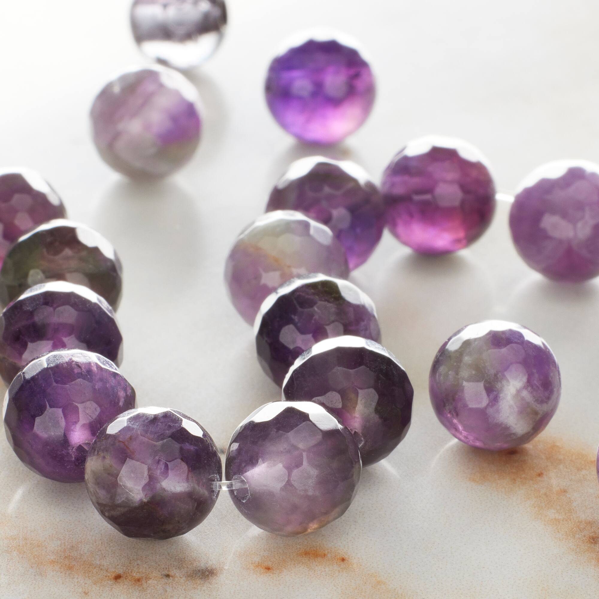 Faceted Amethyst Round Beads
